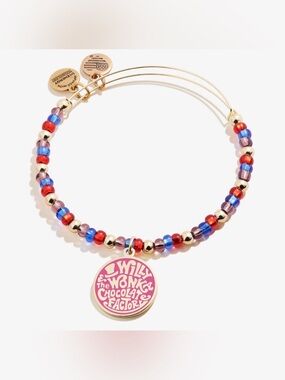 Alex and Ani Willy Wonka and the Chocolate Factory Pink Charm Bead Bracelet NWT